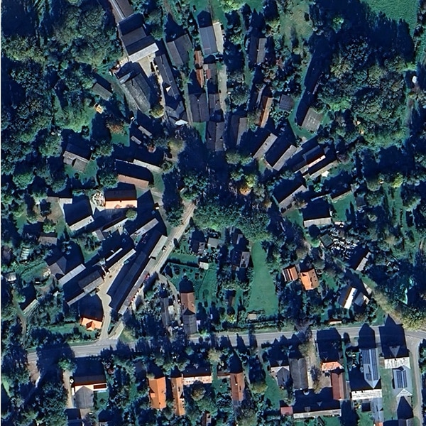 Rundling aus der Vogelperspektive